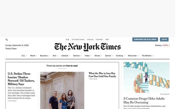nytimes.com as a human sees it