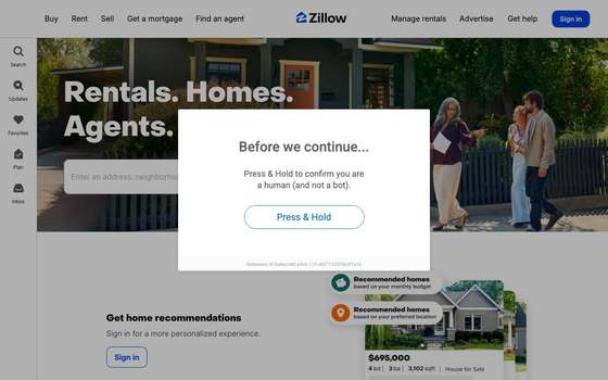 zillow.com as a human sees it