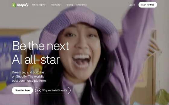 shopify.com as a human sees it