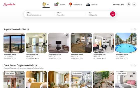 airbnb.com as a human sees it