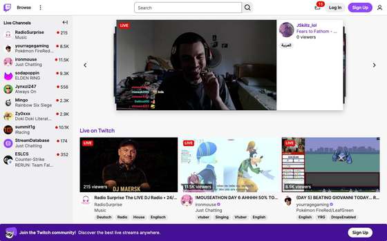 twitch.tv as a human sees it